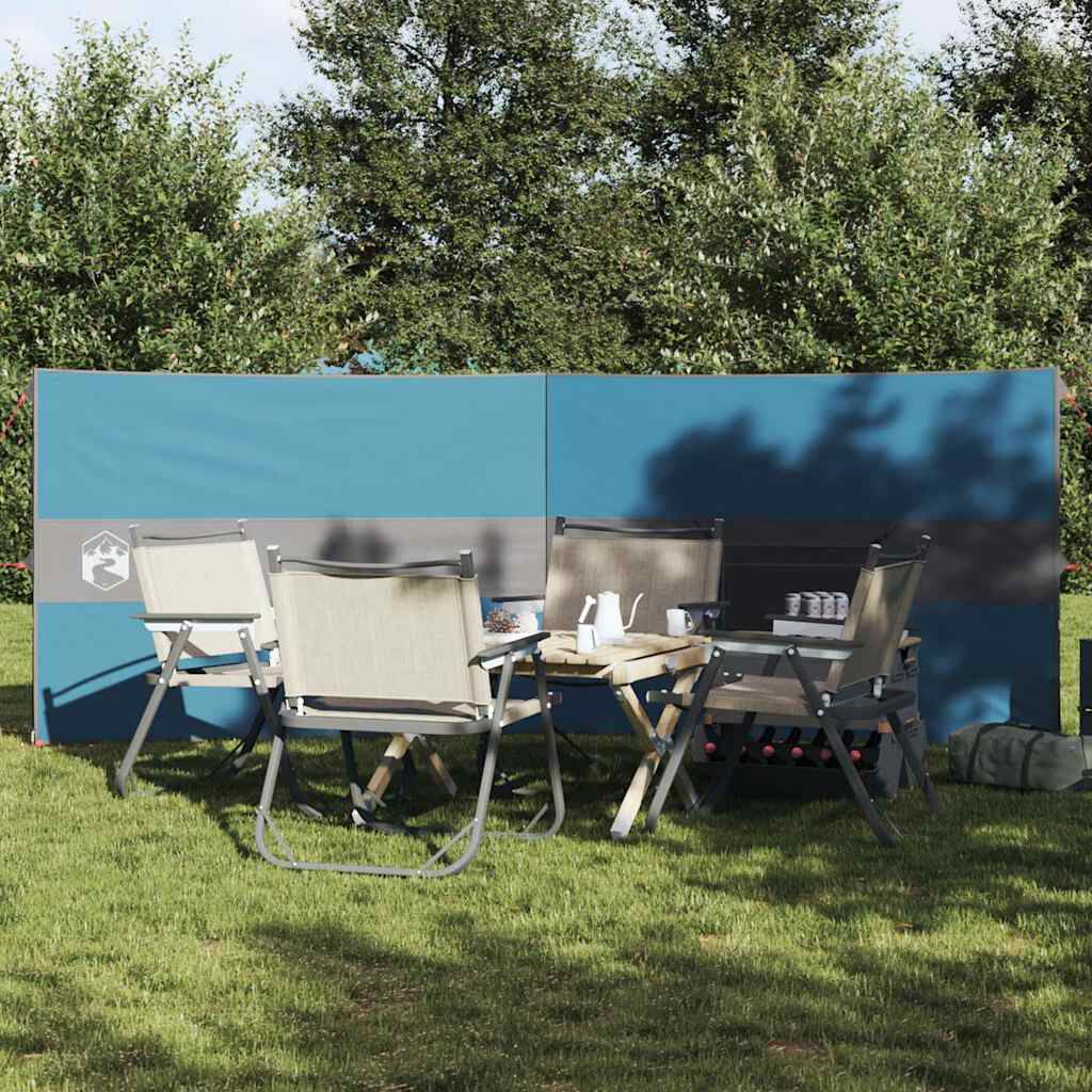vidaXL Kampeerwindscherm Blauw 344x120 cm Waterdicht