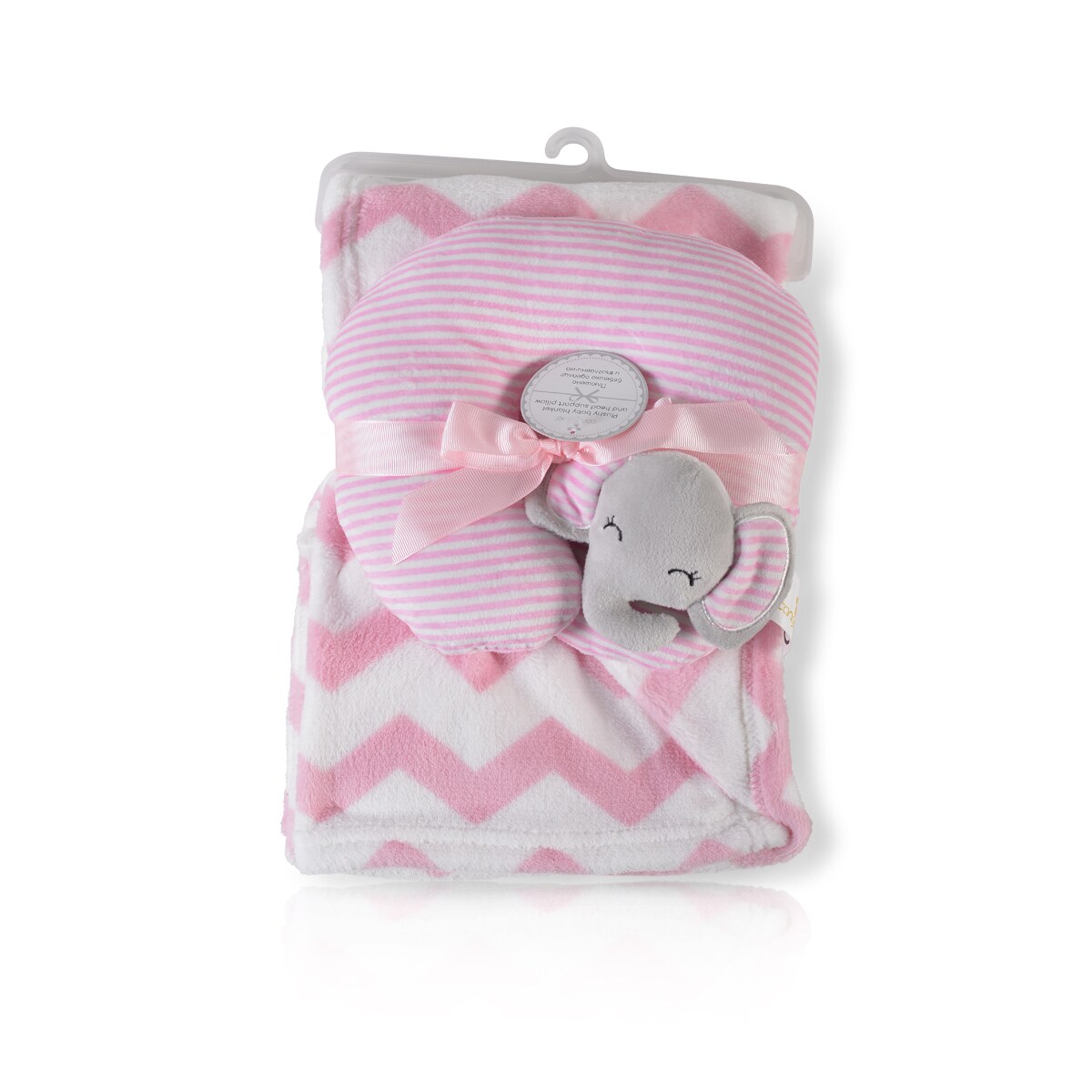 Cangaroo Babydecke Sammy Größe 90 x 75 cm kuschelige Babydecke Nackenkissen rosa