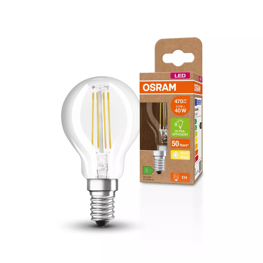 LED-Tropfen E14/2,5 Watt/Energie B