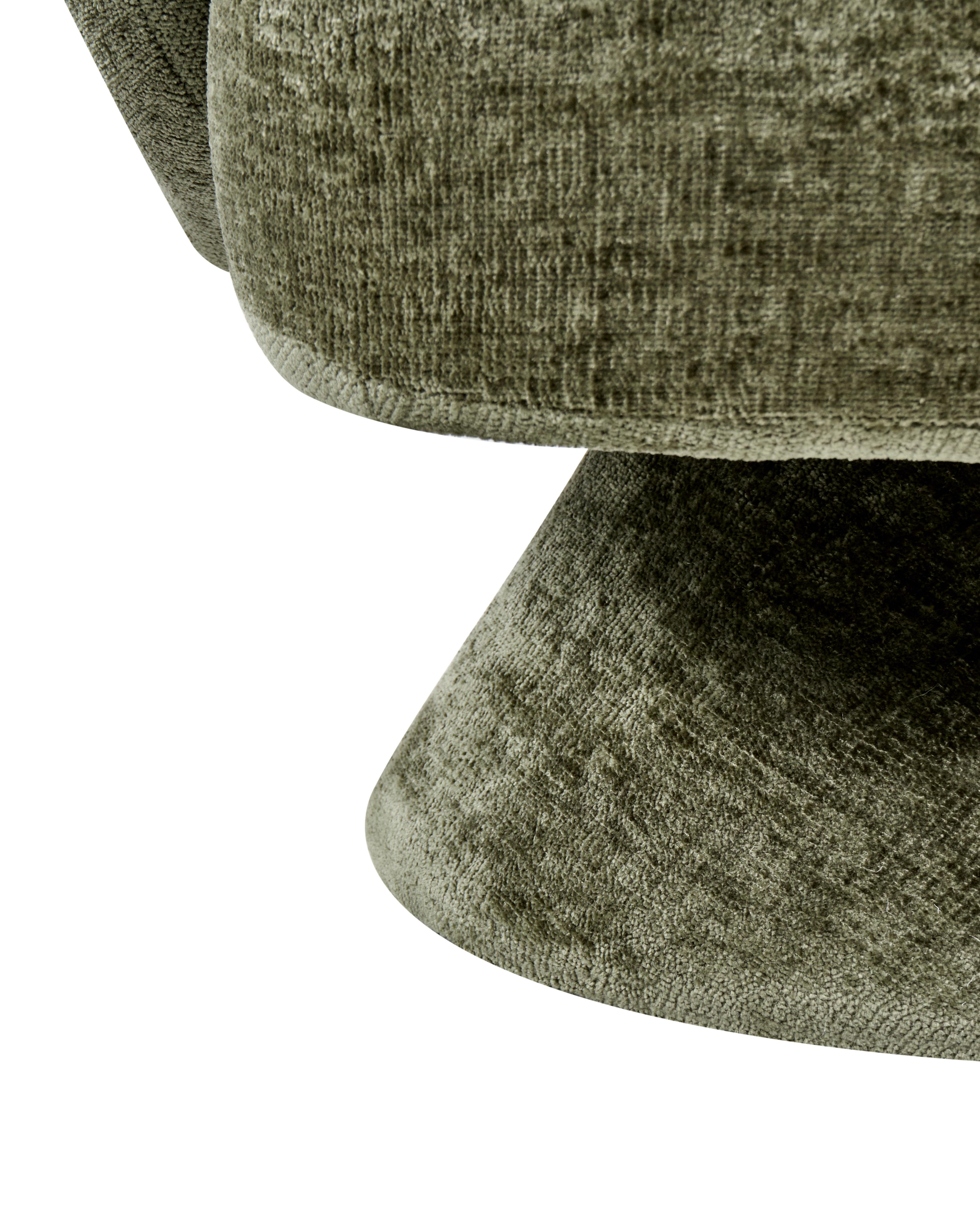 Draaifauteuil LIEKSA Chenille Groen