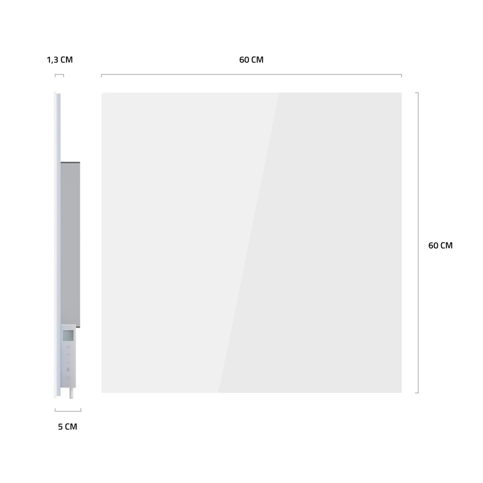 Hombli - Smart IR Glas varmepanel 400W, hvid (400W)