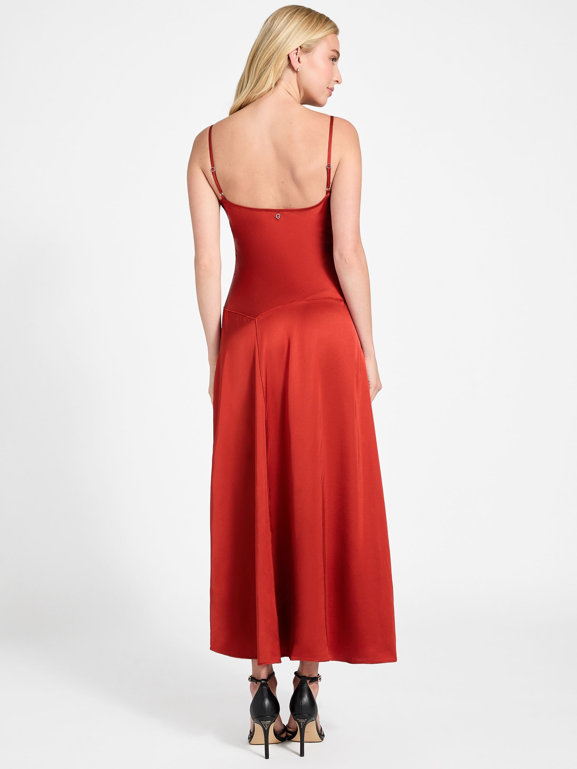 Vestido longo Jasmin em tecido plano