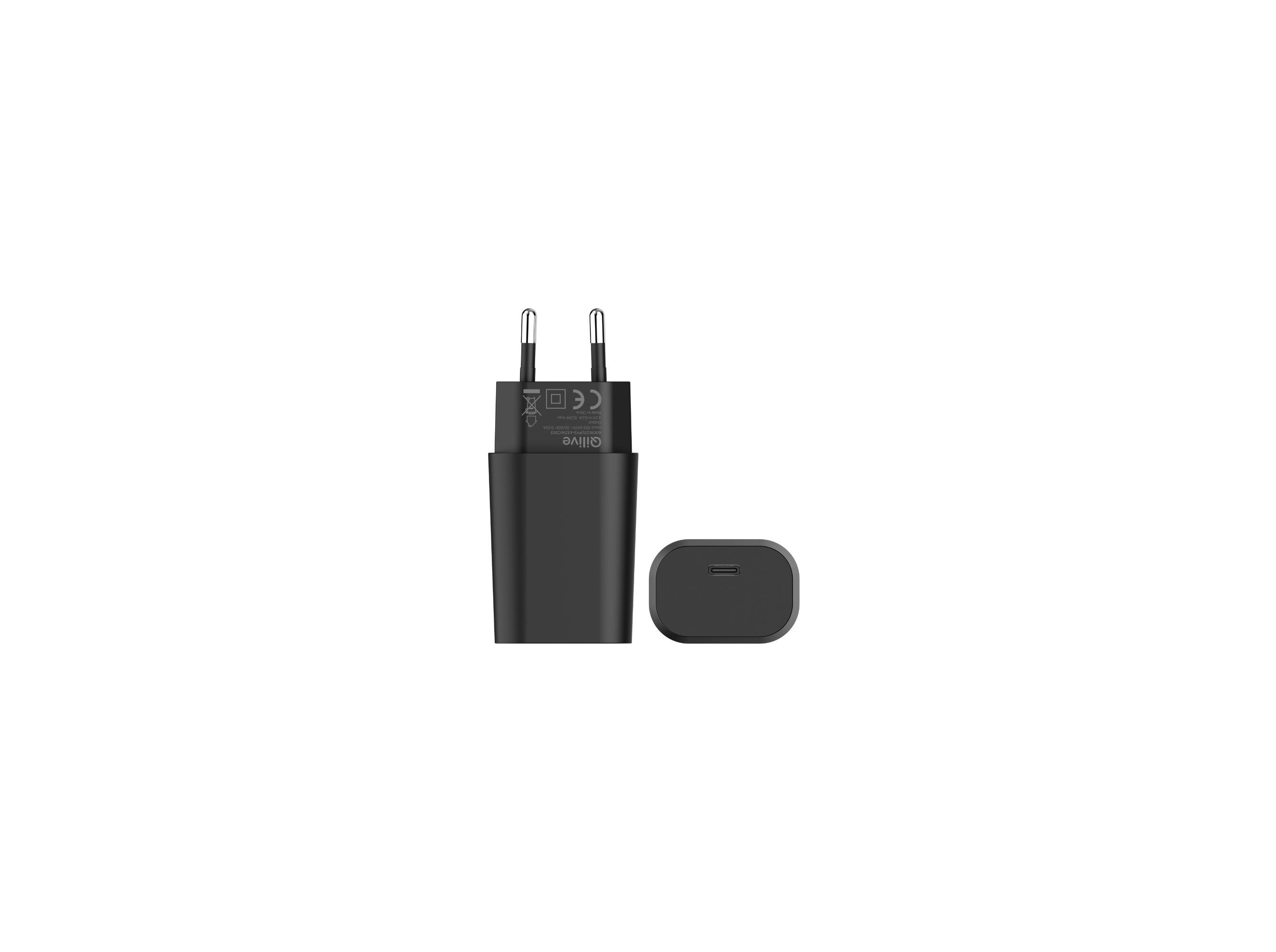 CARREGADOR QILIVE 600161211 LITE PRETO 1 USB-C