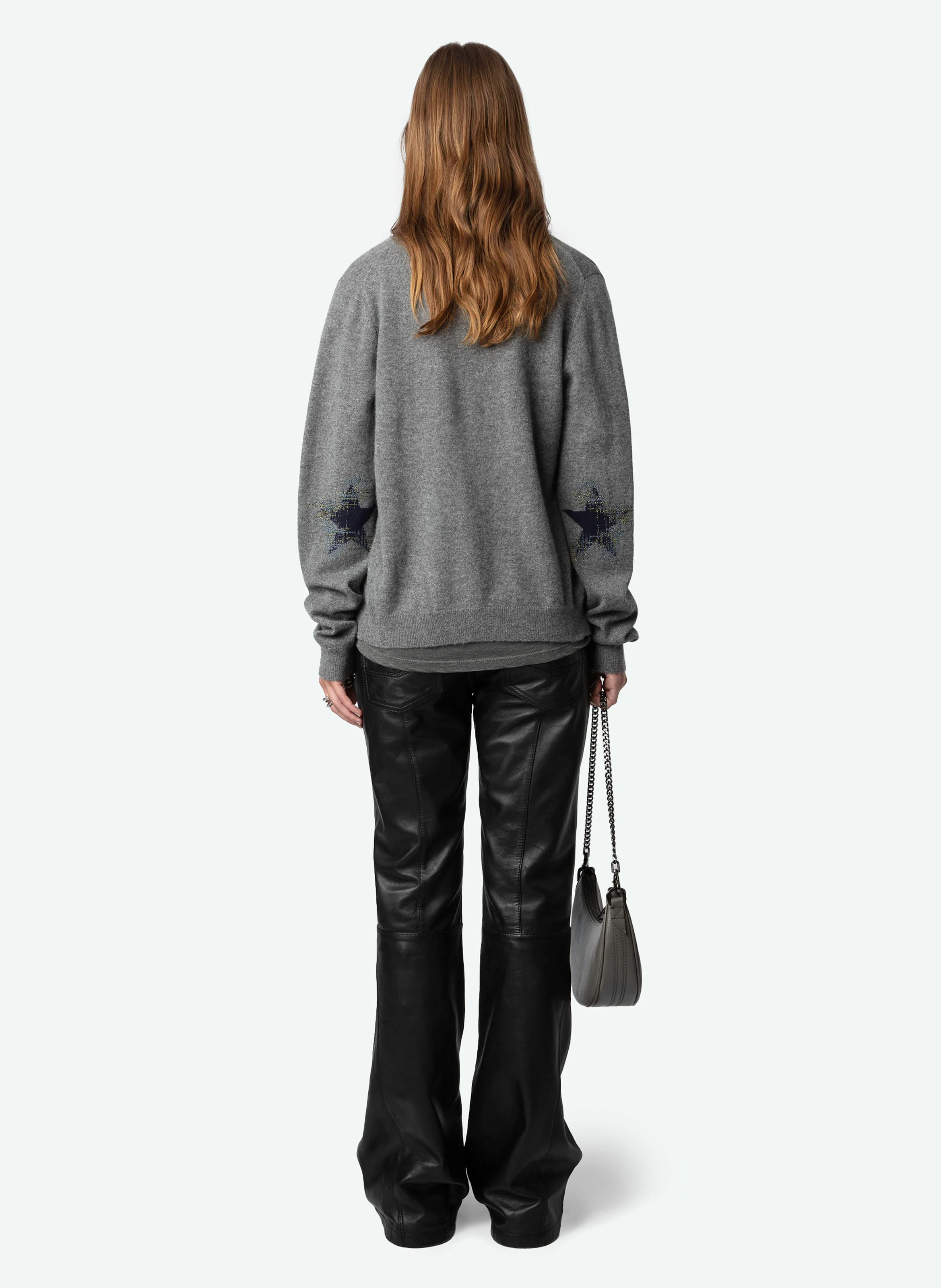 JEMMY - Cardigan à patch en cachemire | Gris