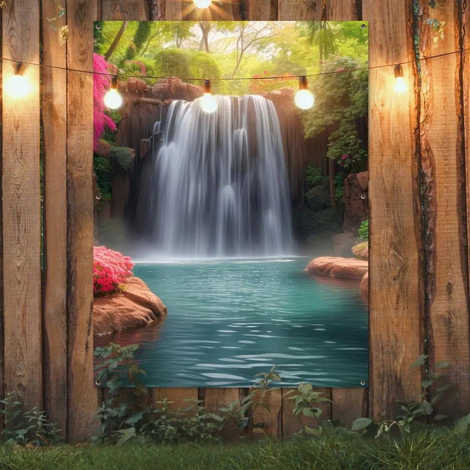 MuchoWow Tuinposter 120x160cm Waterval Natuur Planten Jungle