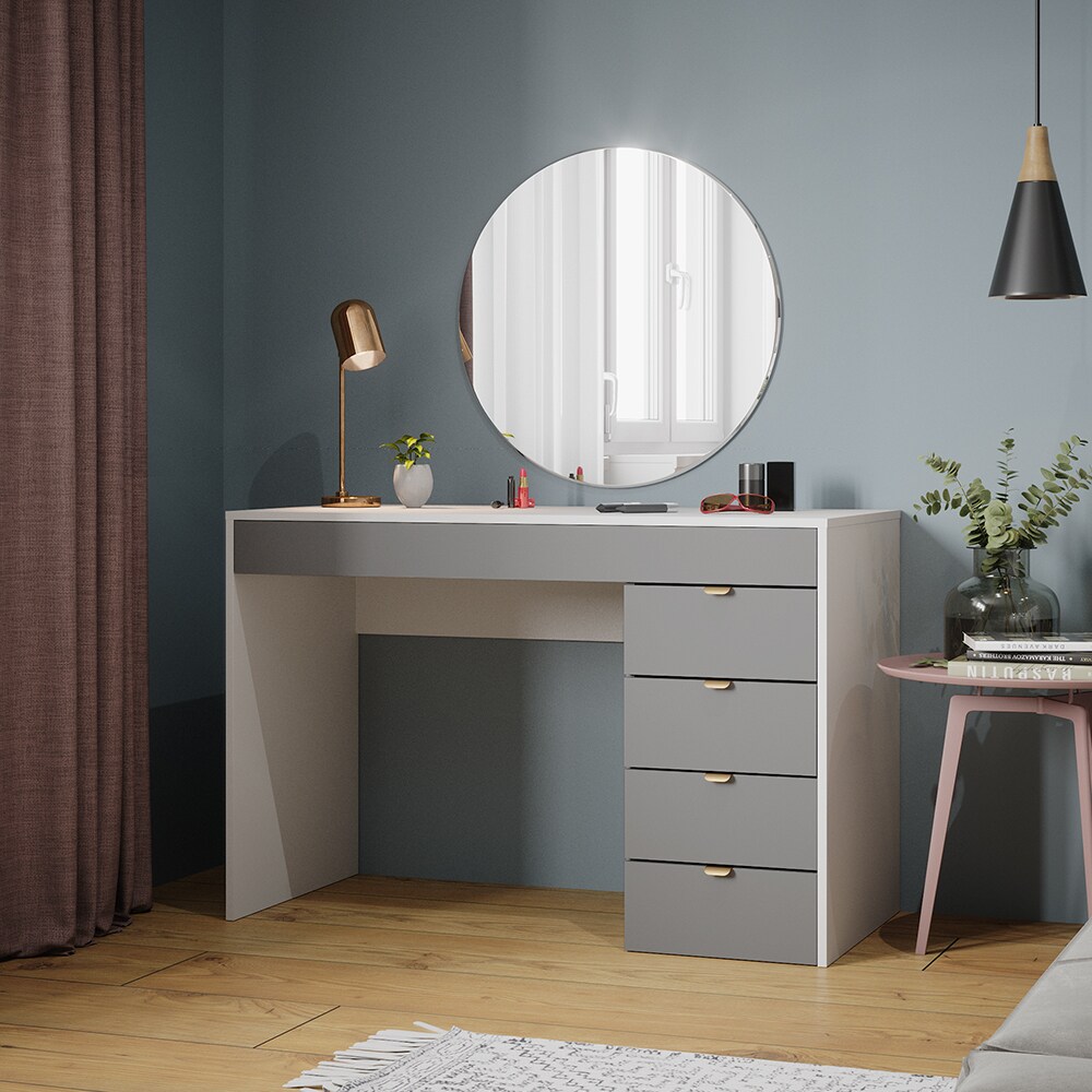 Vicco Schminktisch Elise Weiß Grau 115 x 76 cm modern Frisiertisch Schubladen