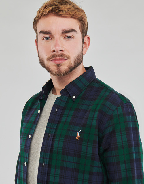 Polo Ralph Lauren - CHEMISE COUPE DROITE EN OXFORD Verde / Marino