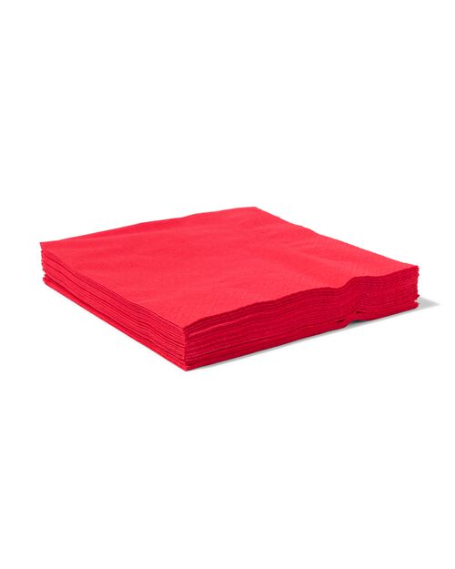 20 serviettes en papier 33x33 rouges