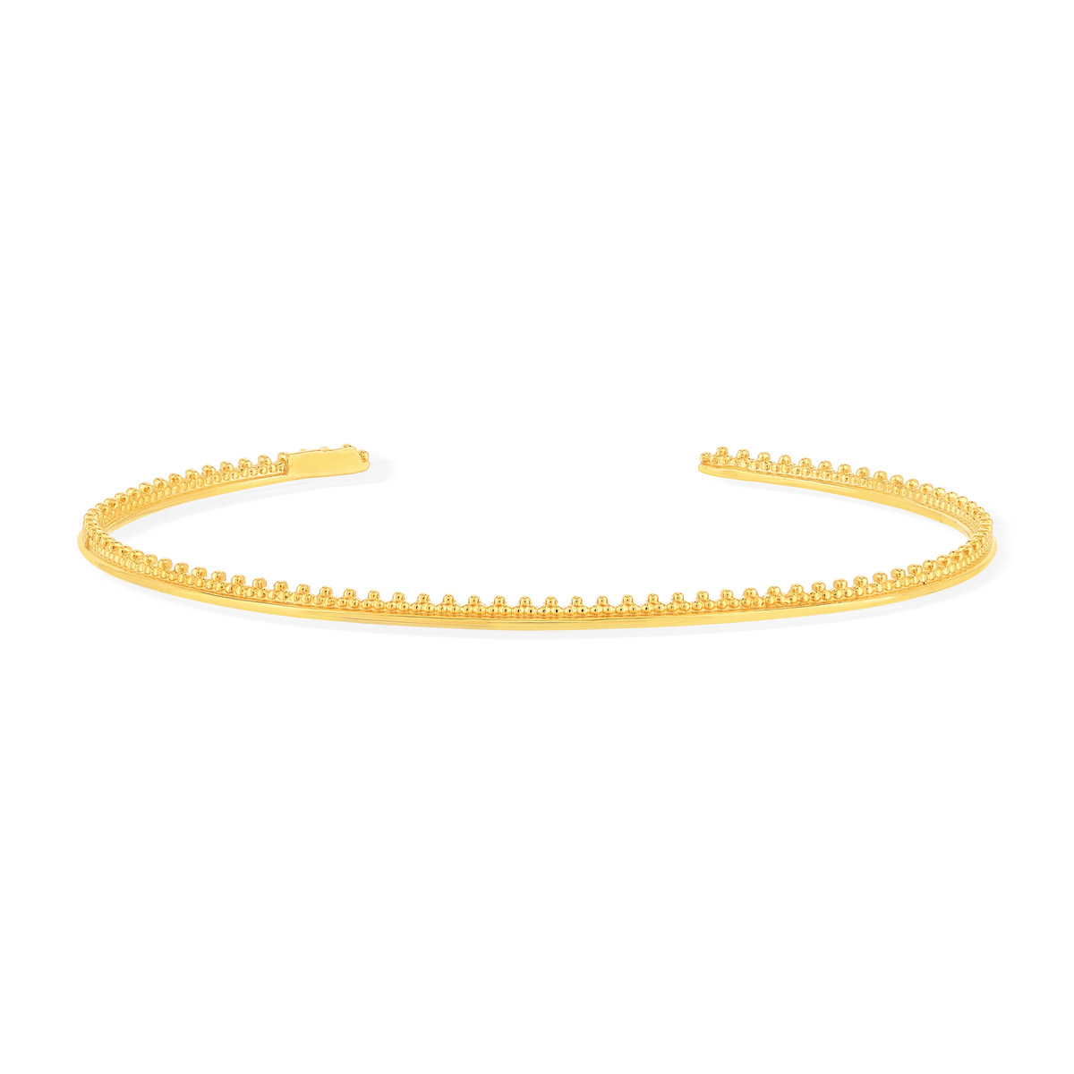 Bracelet rigide plaqué or motif perlé 60 mm
