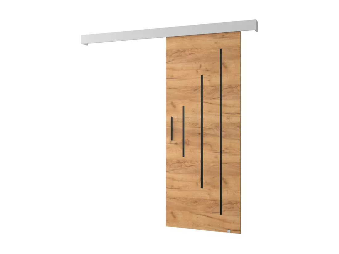 Portes coulissantes Salwador Y 70x204 cm (Chêne Craft / Blanc / Noir)