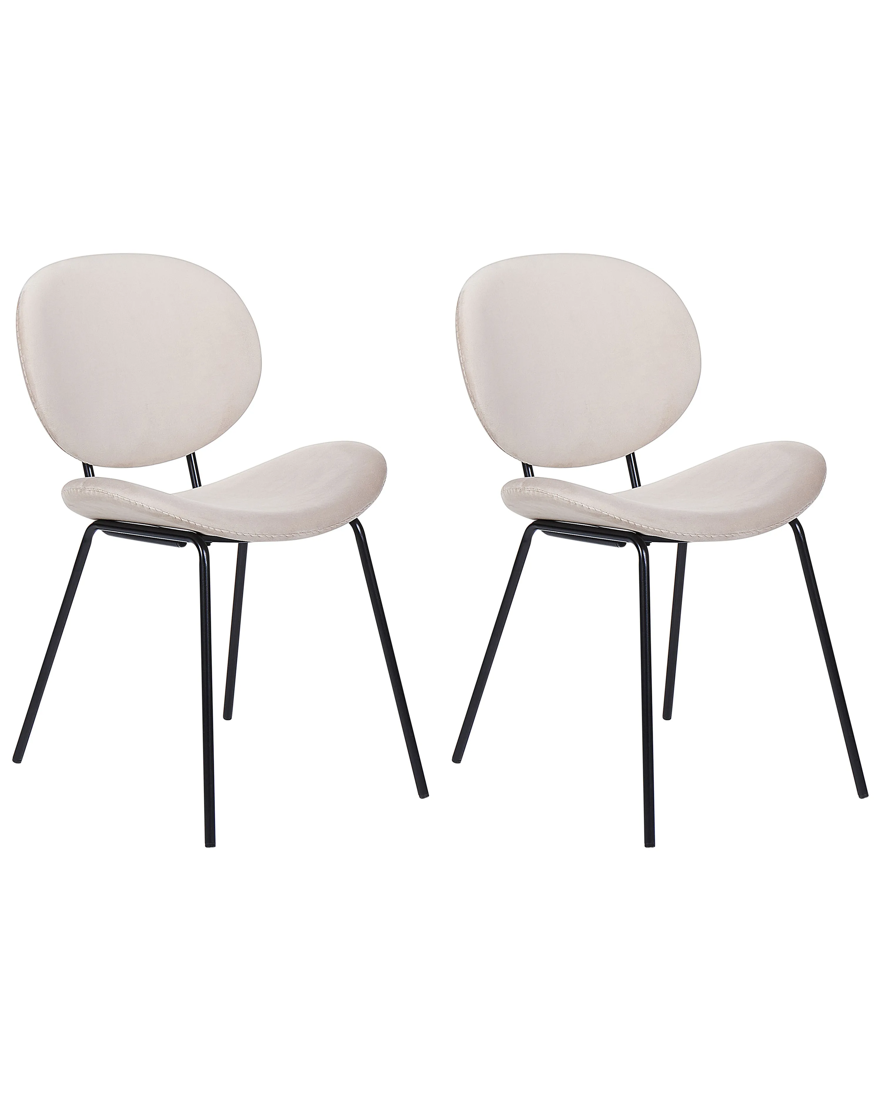 Set van 2 eetkamerstoelen LUANA Fluweel Lichtbeige