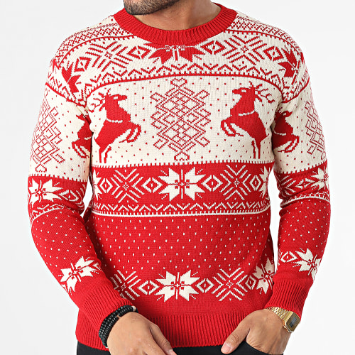 Pull Beige Rouge