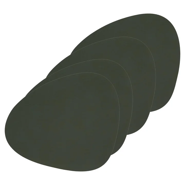Lind DNA - Tischset Curve L, Nupo dunkelgrün (4er-Set)
