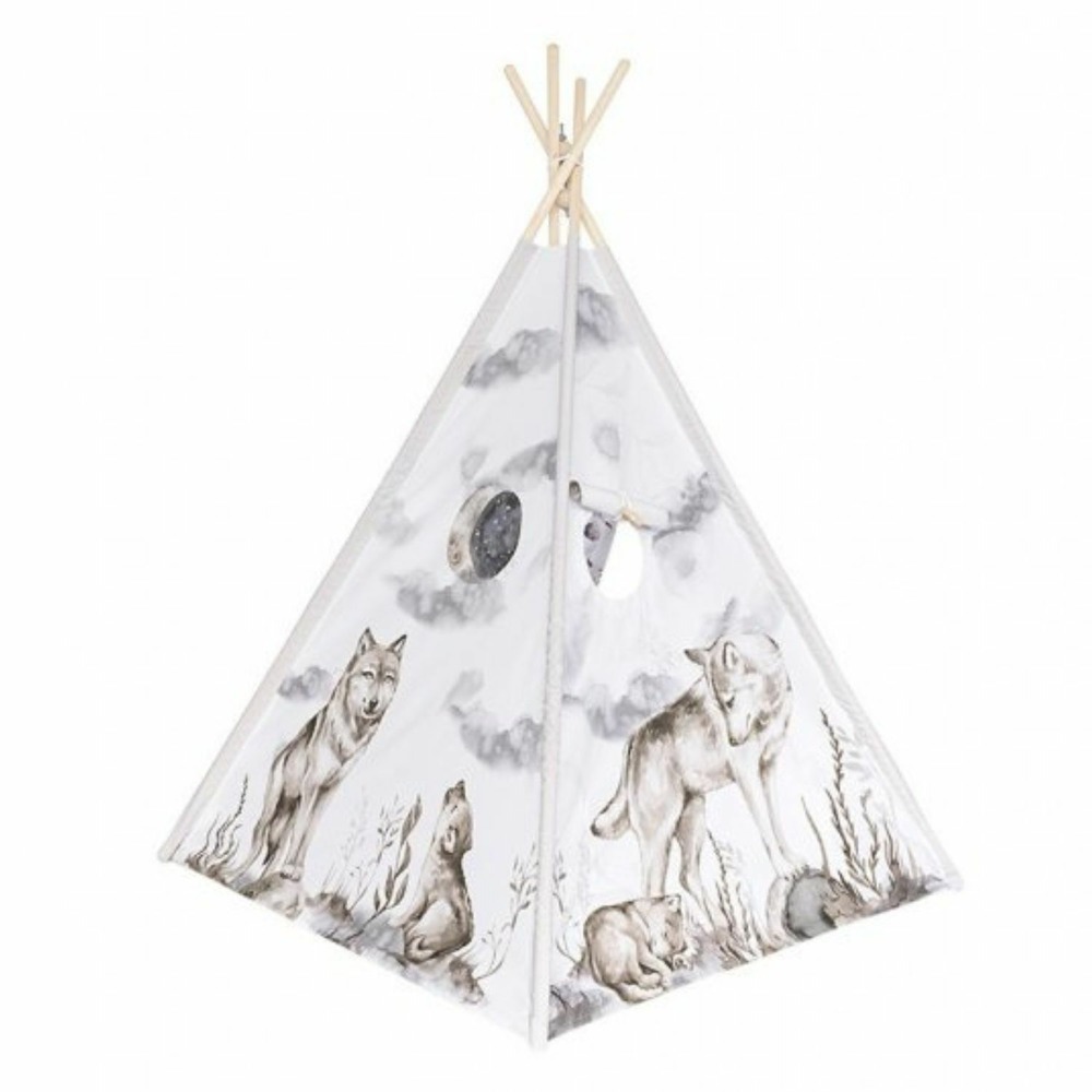 Tipi enfant loup avec coussins