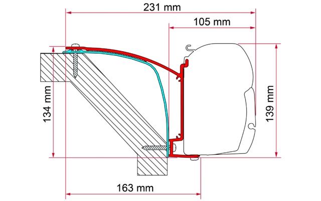Fiamma Kit Laika Ecovip 07 Markisenadapter für Fiamma F45