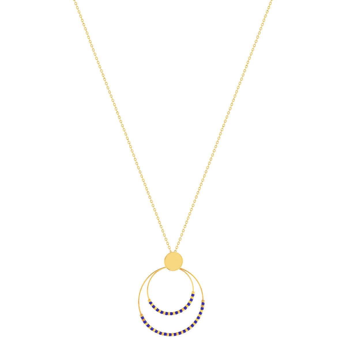 Collier acier doré lapis lazuli