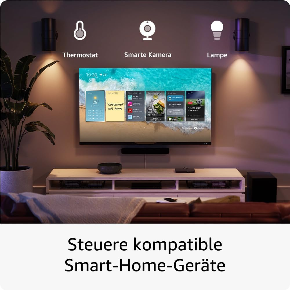 Amazon - Fire TV Stick 4K Max 3840 x 2160p Streaming Mediaplayer mit Sprachsteuerung   Quad-Core (2.0 GHz) CPU   16GB Speicherplatz (B0CW4HD359)