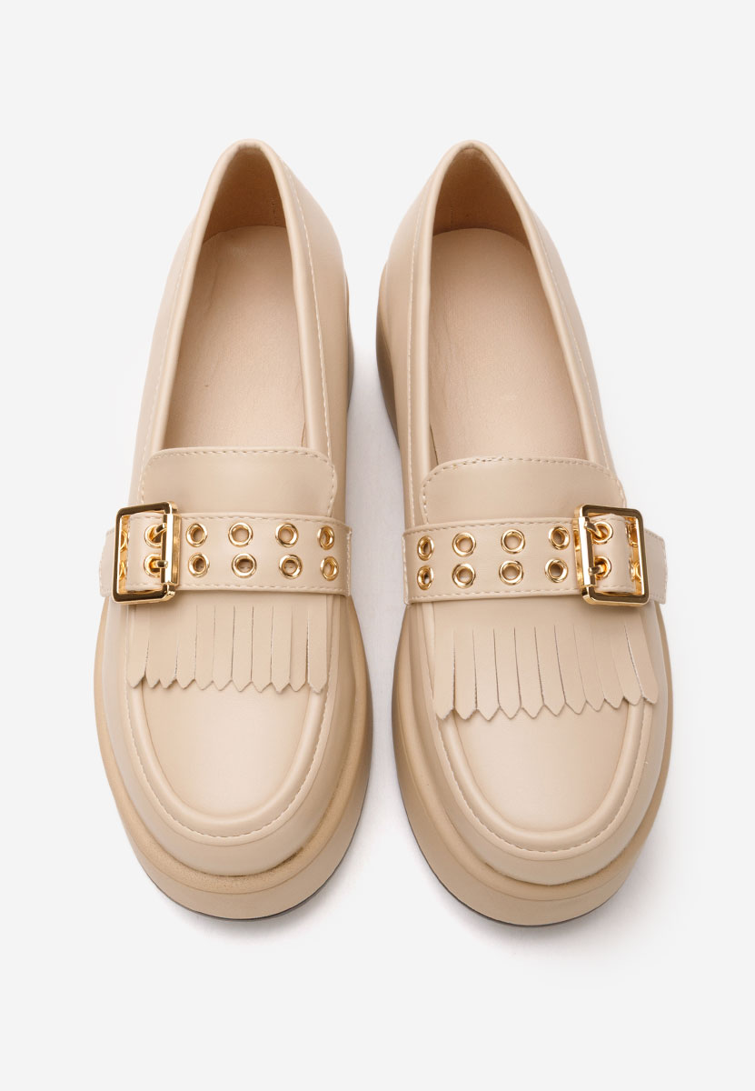Mocassins à plateforme beige Magie