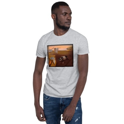 Camiseta masculina Mascochula, estampa moderna de Dali, personalizada com seu pet, cinza