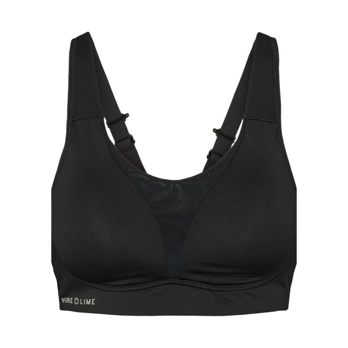 PureLime Dame BH Padded Sports Bra Sort