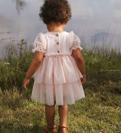 Lil' Atelier Bodykleid k/ä - NbfFrilla - Tyl - Peach Blush