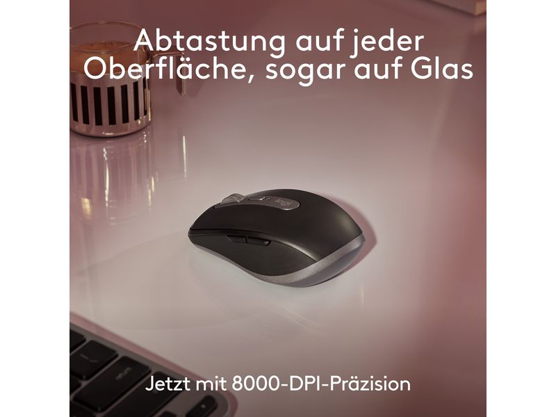 Logitech Mobile Maus MX Anywhere 3s for Mac Space grey Kompakte kabellose Performance-Maus mit 8K DPI-Sensor – Entwickelt für Mac