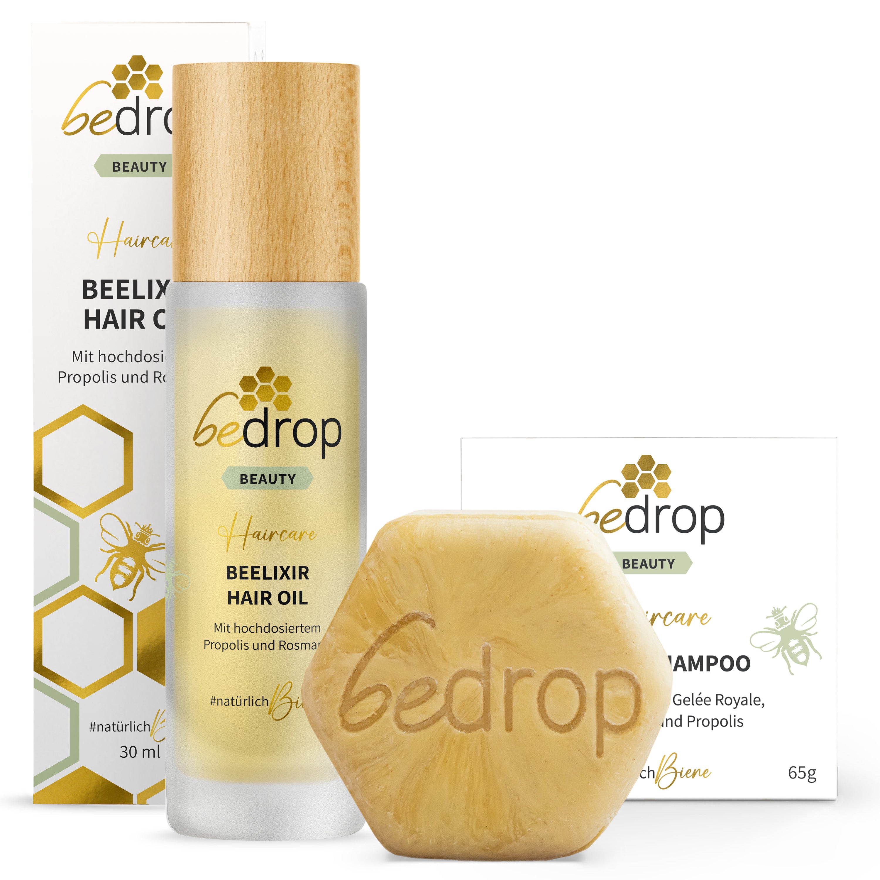 Hair Care Set | BEELIXIR HAIR OIL & Gelée Royale festes Shampoo bei beanspruchtes Haar & Haarwachstum