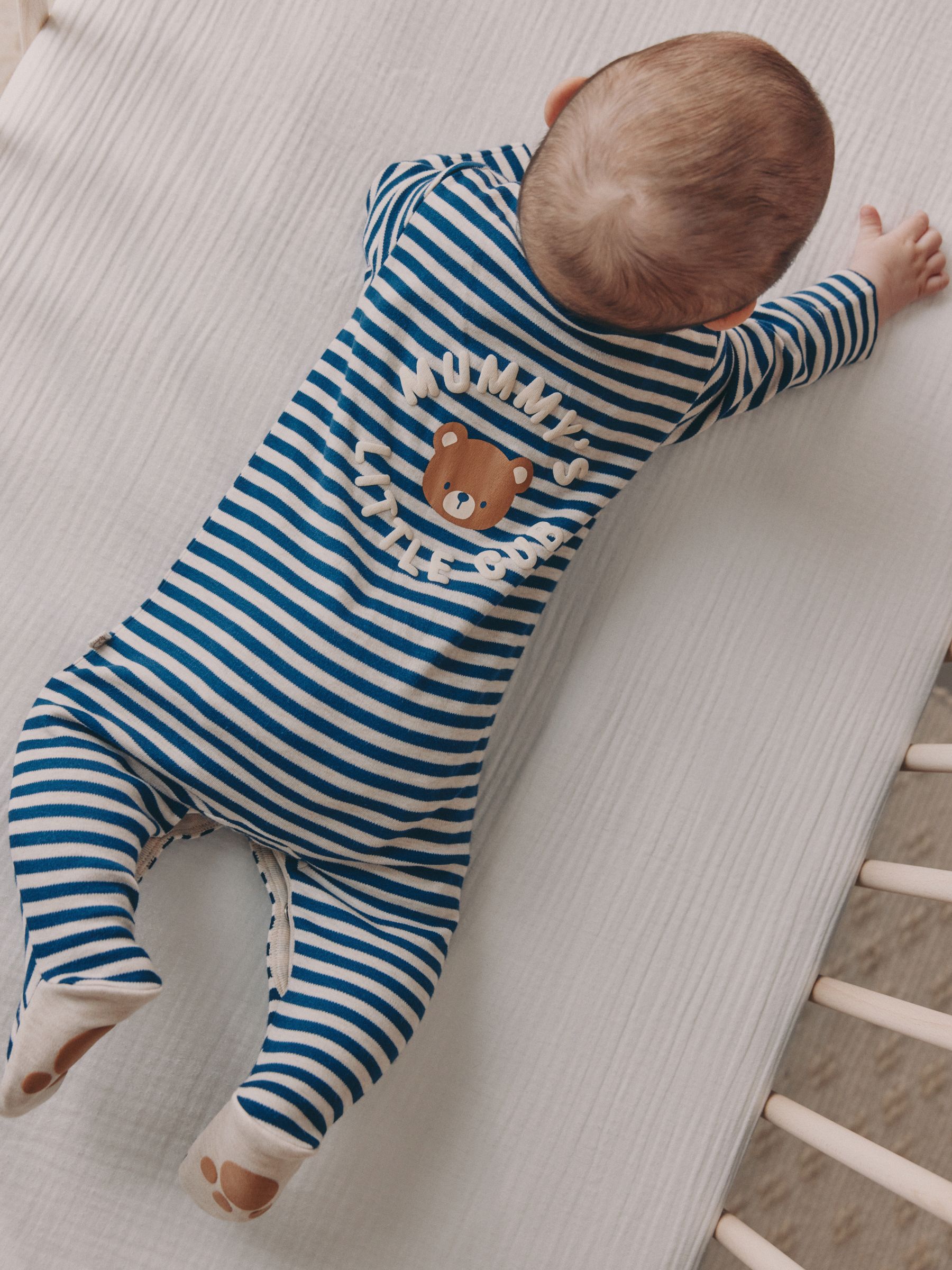 Navy Stripe Mummys Little Cub - Baby Family-pyjama (0-2jr)