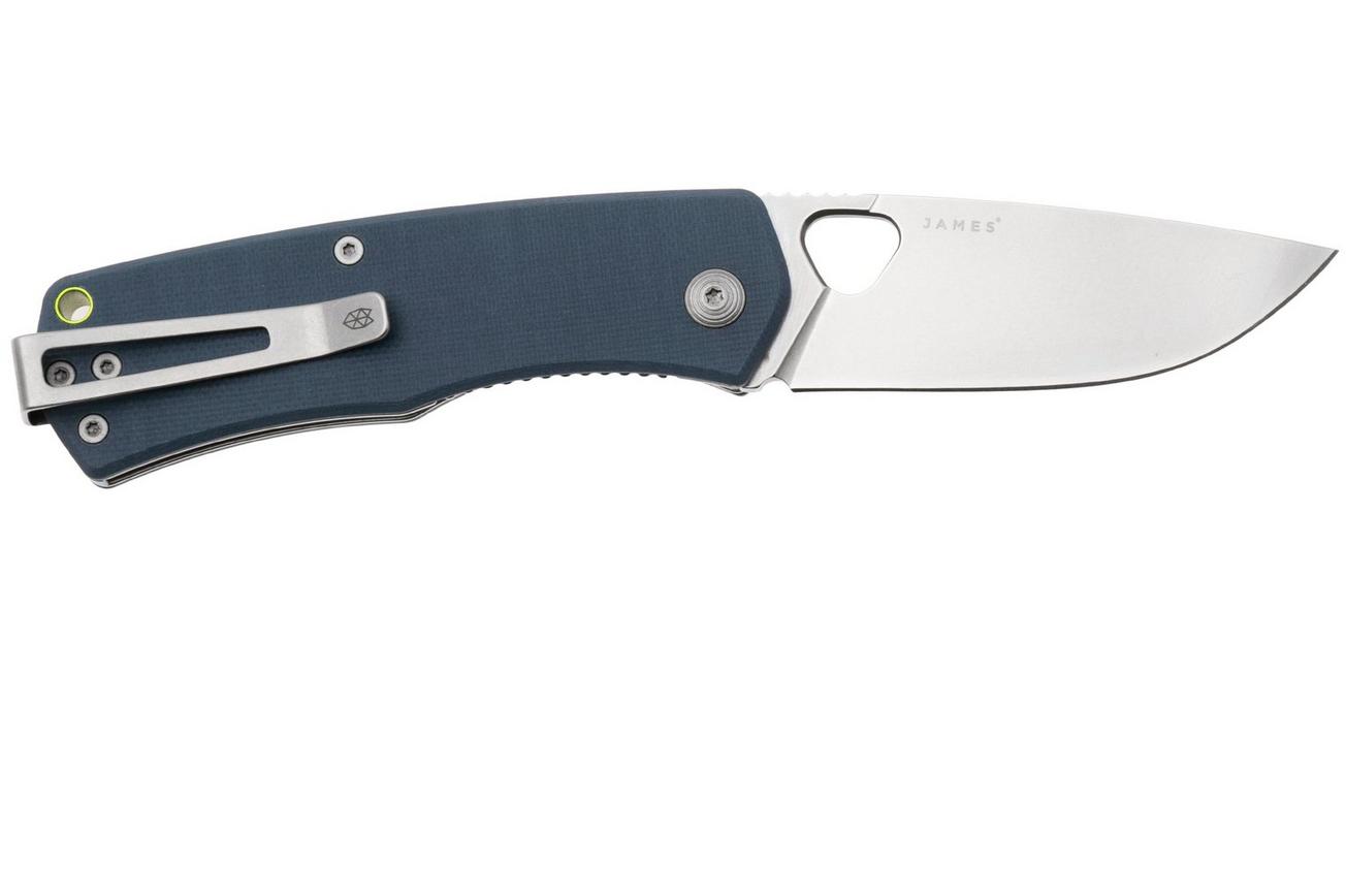 The James Brand The Folsom KN112254-00 Stonewashed VG-10, Tidal Blue G10, zakmes