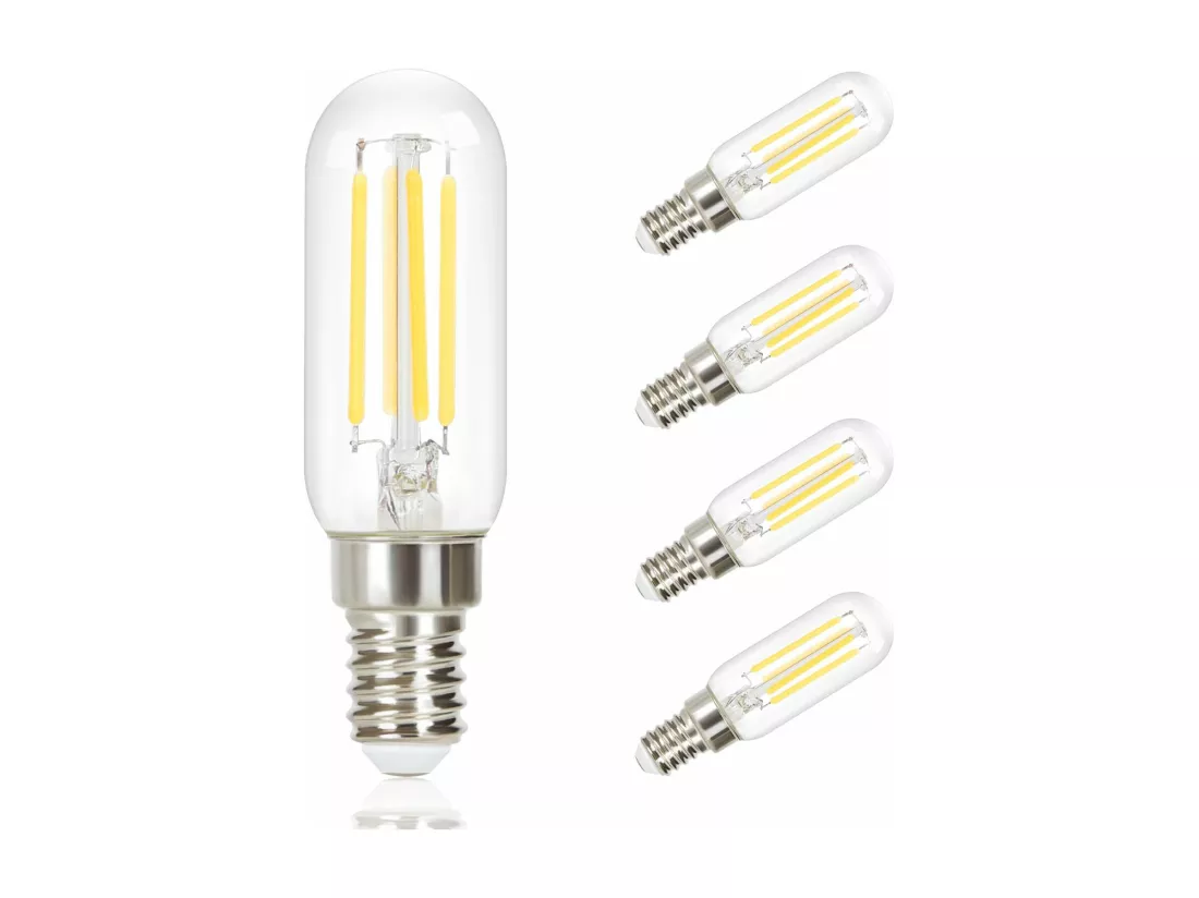 NETTLIFE Lot de 4 ampoule LED E14 lampe vintage - T25 blanc chaud filament ampoule Edison 2700K 4W blanc chaud ampoule