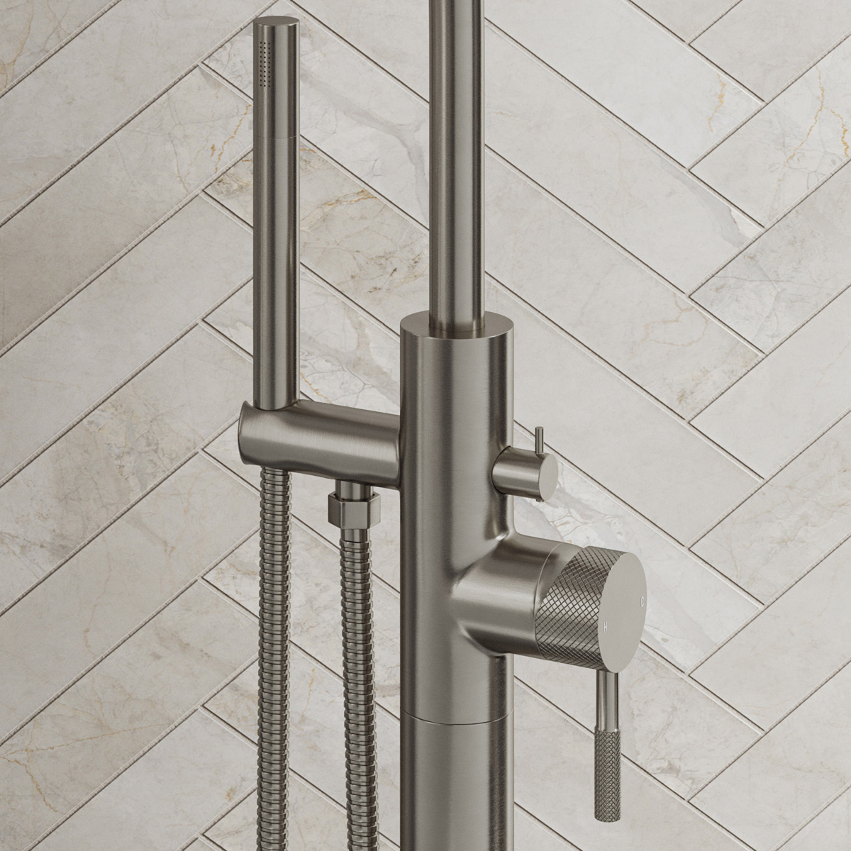Saniclear Exclusive Curved vrijstaande badkraan RVS