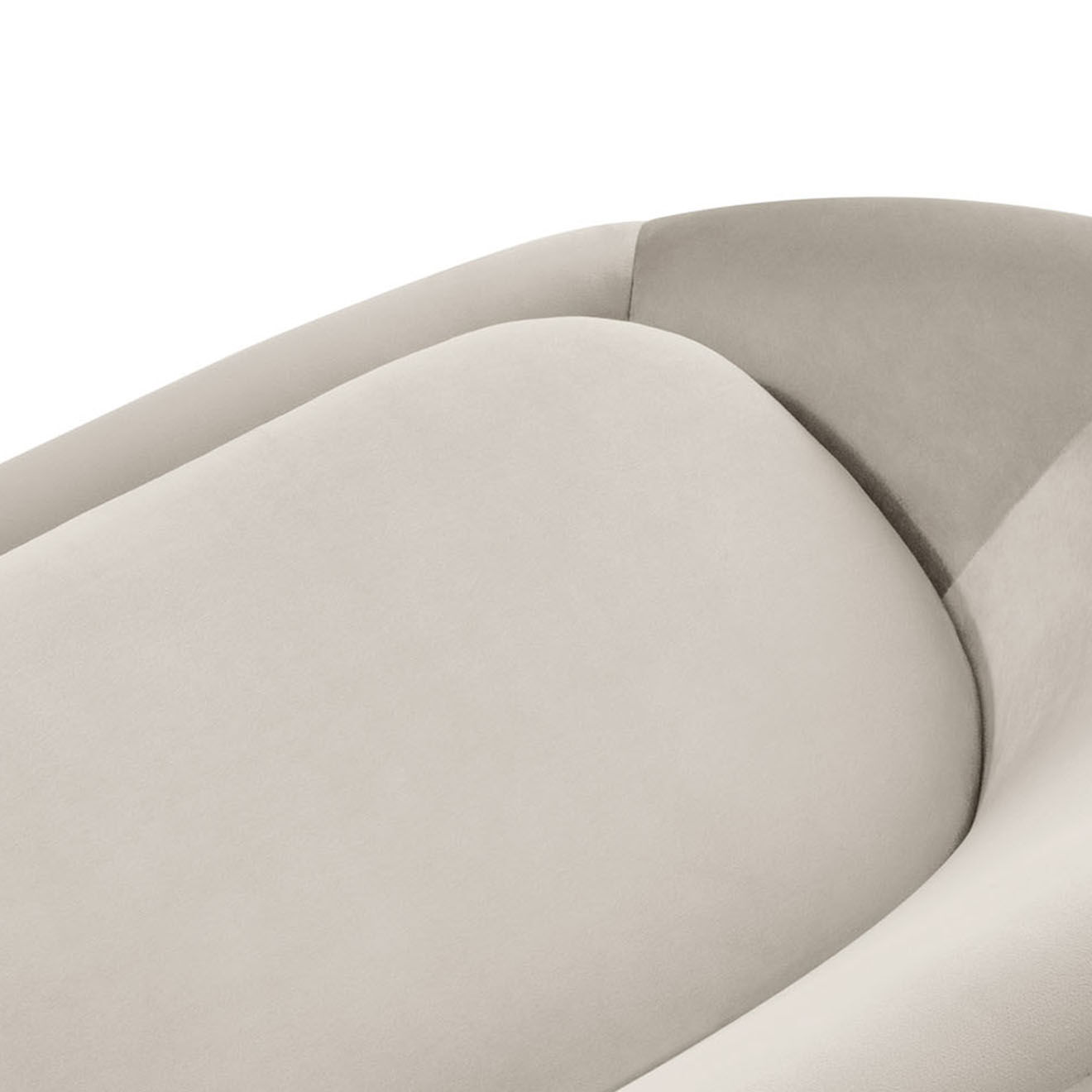 Mazzini Sofas Canapé velours petale 3 places beige - 222x90x92 cm