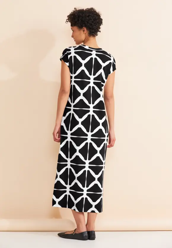 Zweifarbiges Midikleid - Black