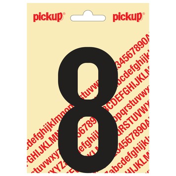 Pickup plakcijfer 8 zwart mat 120 mm