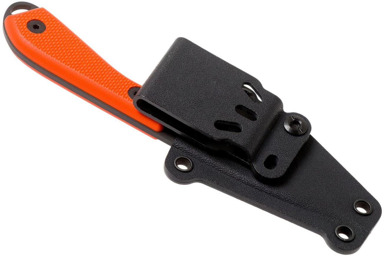 White River Knives M1 Backpacker Pro Orange G10, Black Ionbond vaststaand mes, Kydex schede