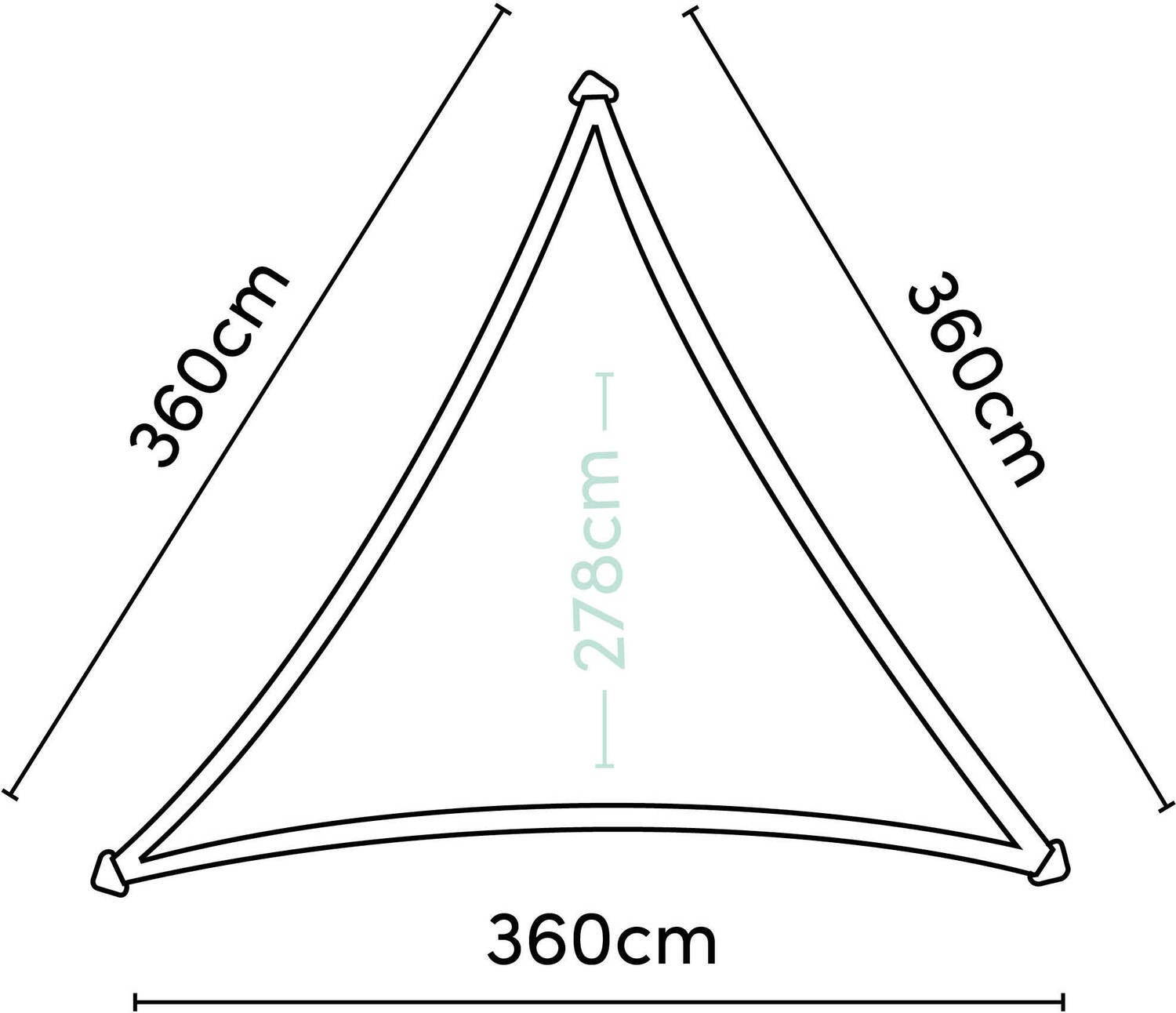 Platinum schaduwdoek driehoek Sun & Shade Coolfit bruin 360 x 360 cm
