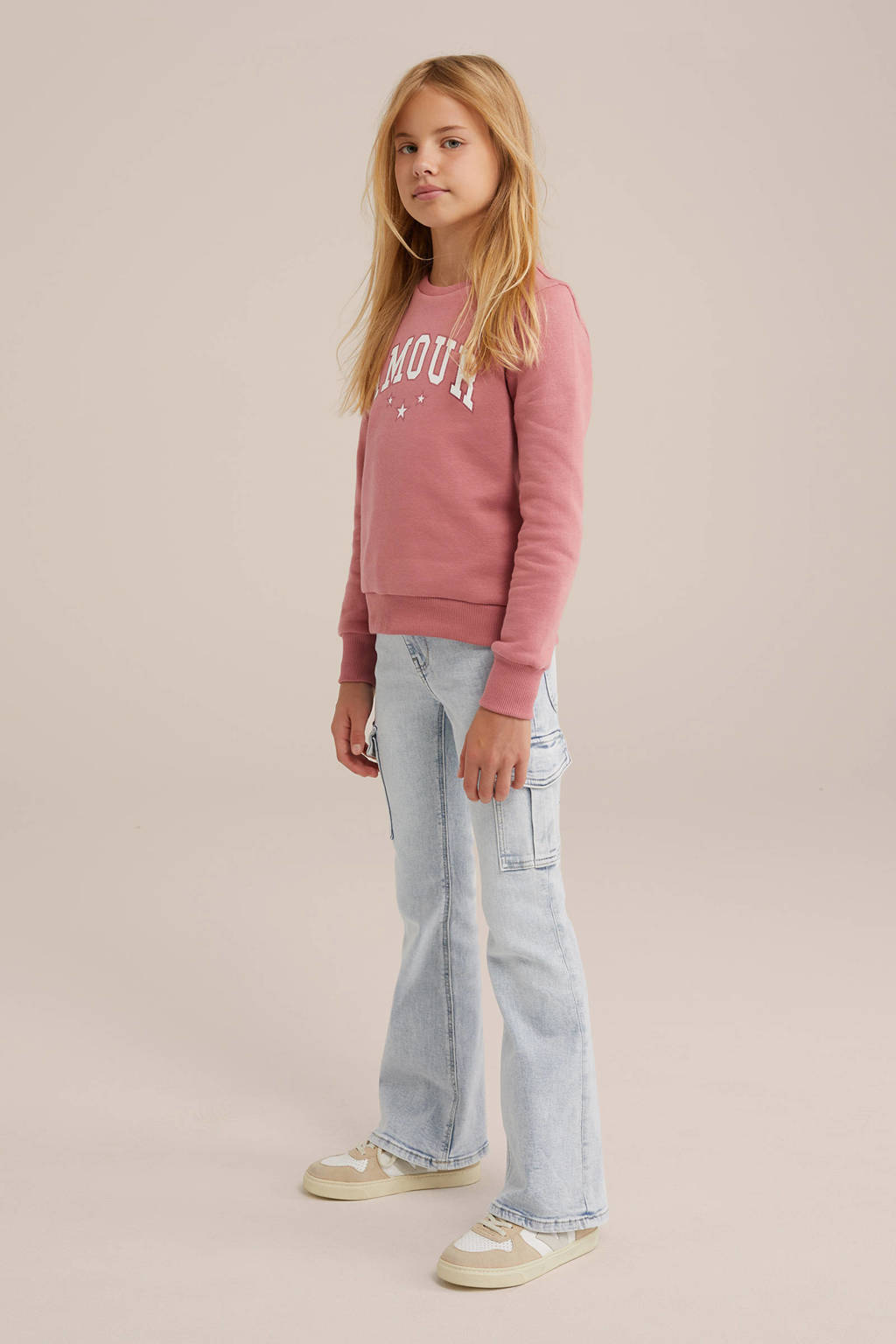 WE Fashion flared jeans light blue denim