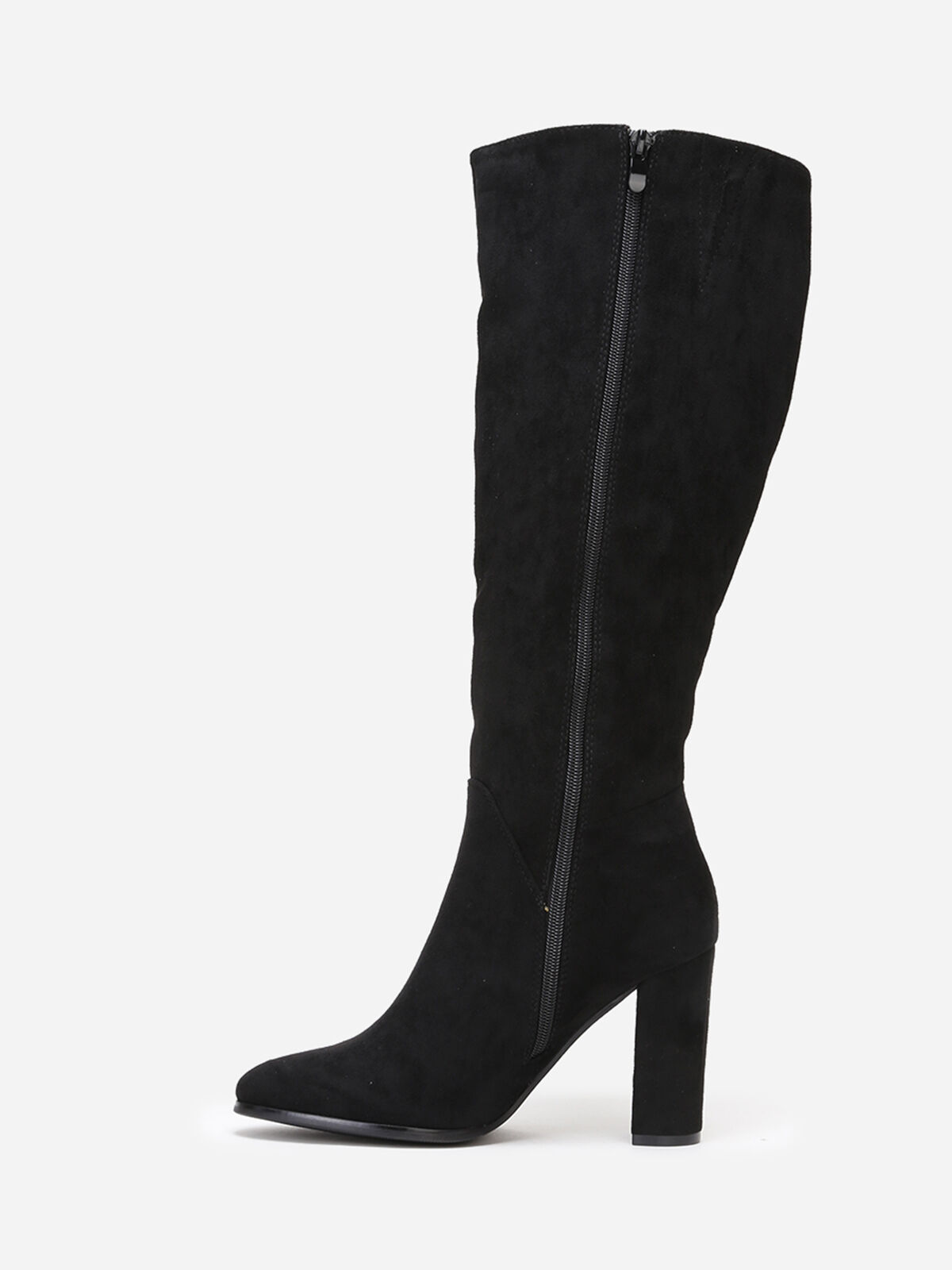 Bottes en suédine style rétro- Noir
