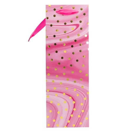 Idena Flaschentasche Dot pink 12x35x9cm FSC-Mix