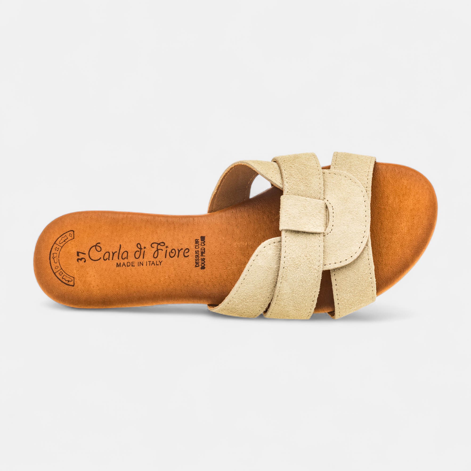 Mules Femme en cuir beige