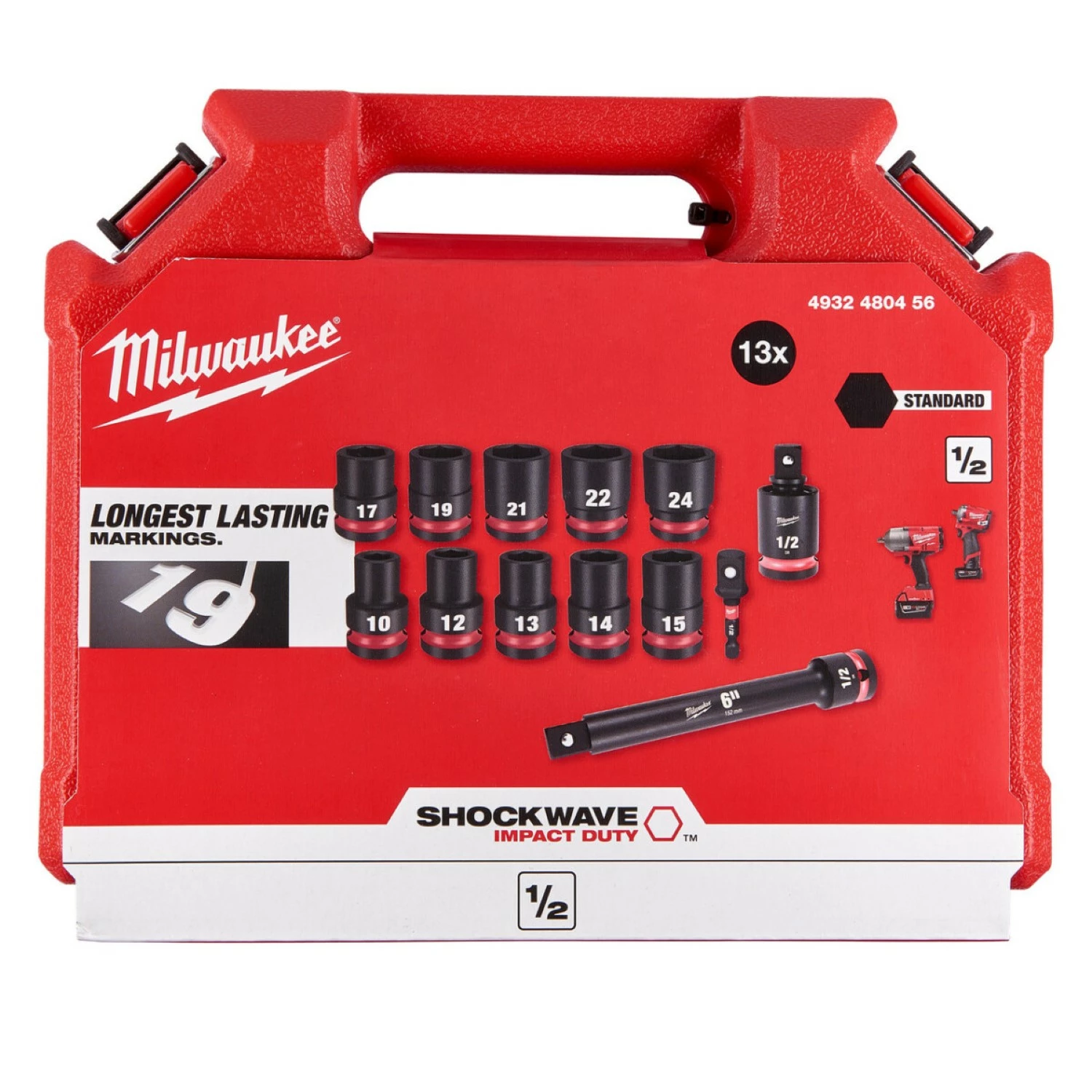 Milwaukee 4932480456 SHOCKWAVE 13-delige Impact duty krachtdoppenset - ½˝