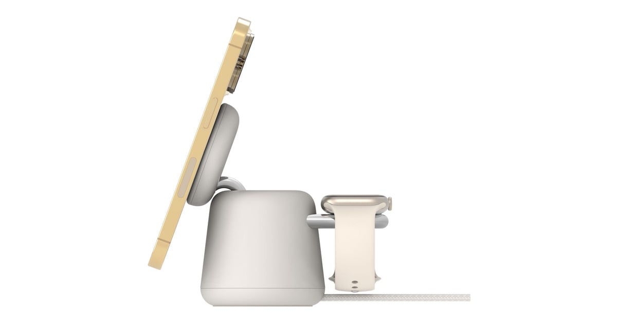BelkinBoostCharge Pro 2-in-1 draadloos laadstation met MagSafe (15 W)  (Beige)