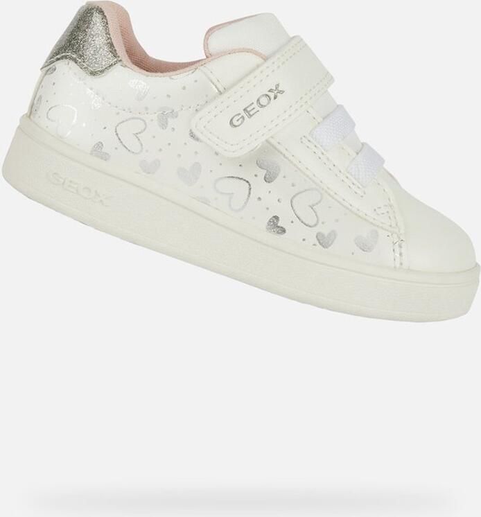 GEOX ECLYPER PEUTERMEISJES Sneakers WIT ZILVER