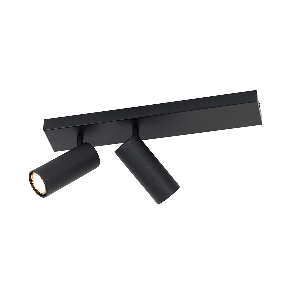 Smart plafondspot zwart 2-lichts verstelbaar incl. 2 Wifi GU10 50mm - Renna