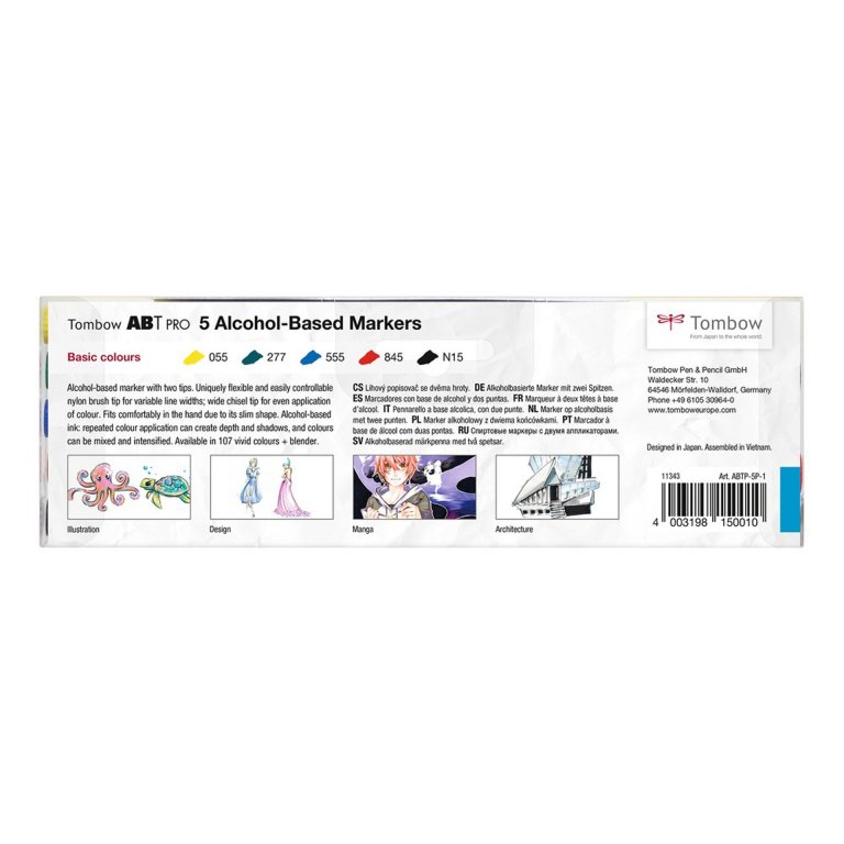 Tombow Alkoholmarker ABT PRO, 5er-Set