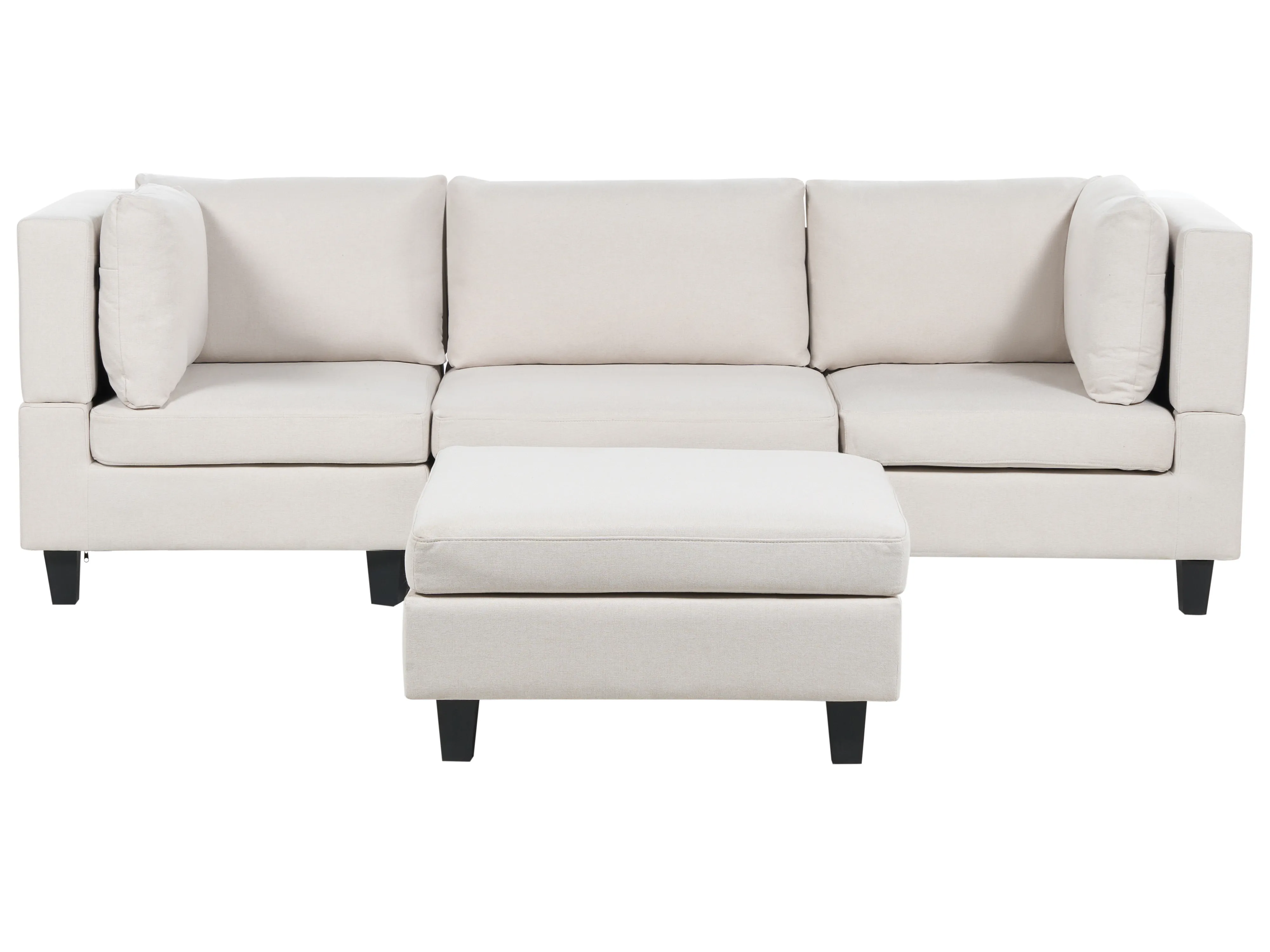 Modulaire bank 3-zits UNSTAD Stof Lichtbeige met ottomaan