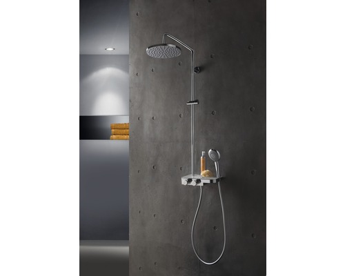 Douchekolom incl. thermostaat Breuer Aquamaxx 340, ronde chromen douchekop 9263008000099