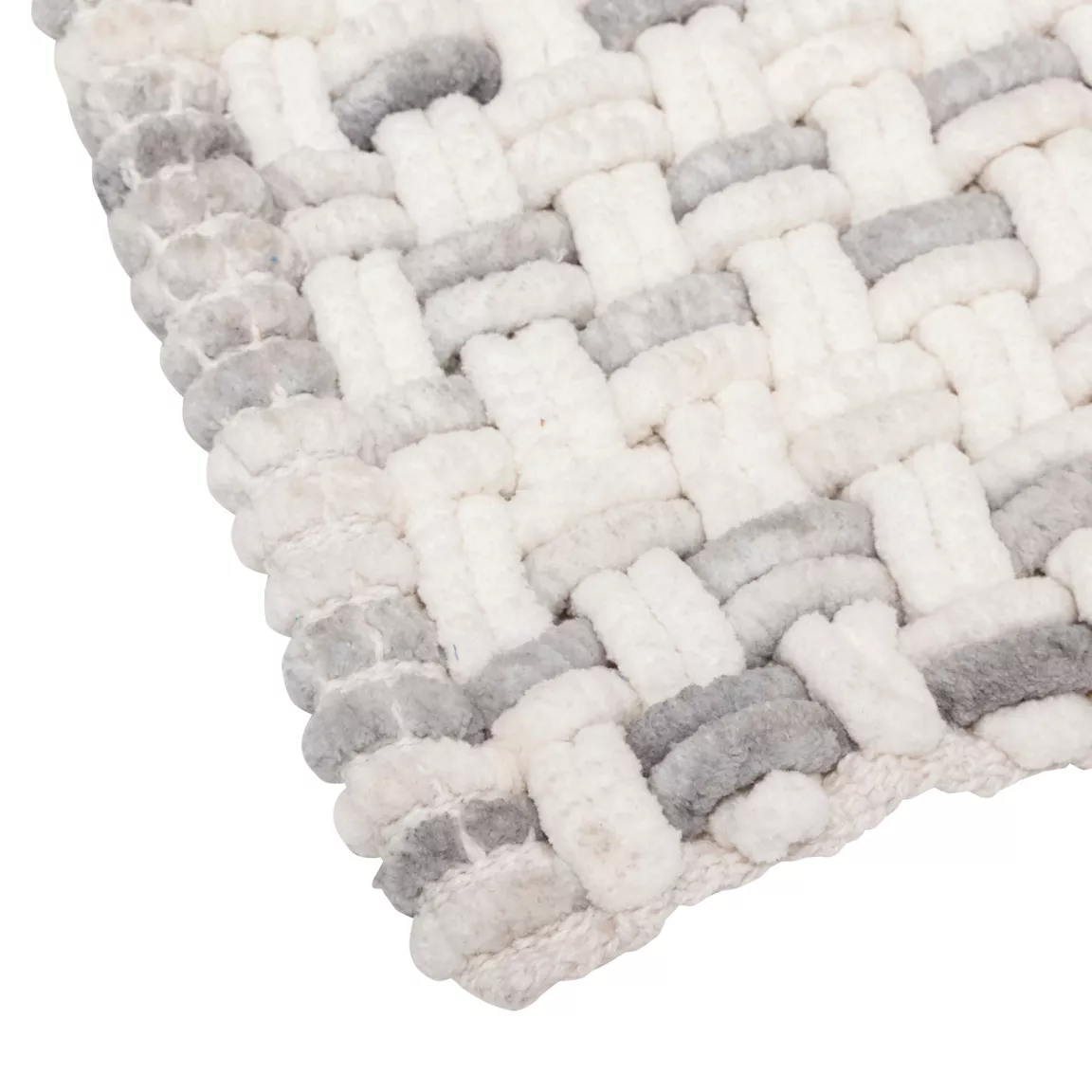 Tapis de bain coton (50 x 75 cm) Tresse Gris