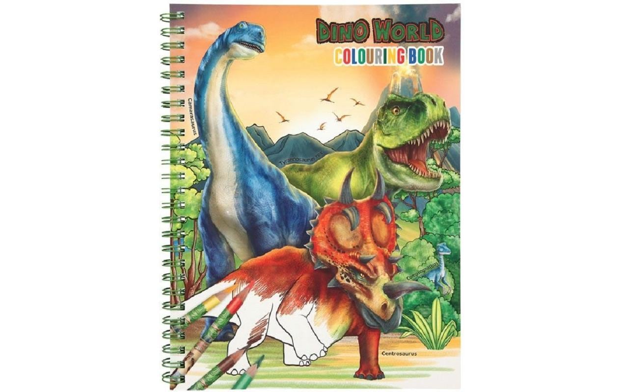 Malbuch Dino World 30 SeitenMalbuch und Farbstifte für Kinder