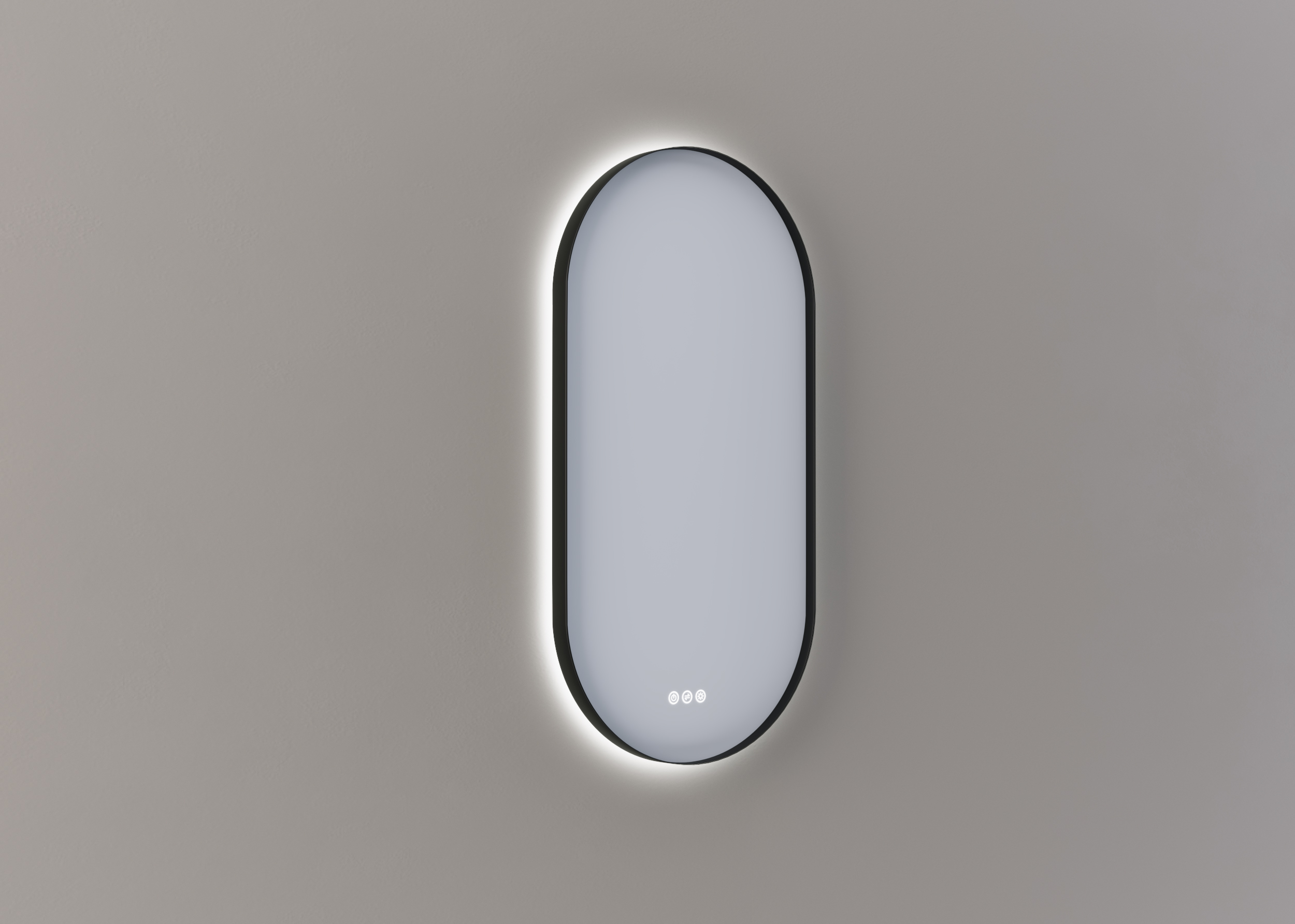 Thebalux M14 spiegel 45x90cm met verlichting en verwarming mat zwart